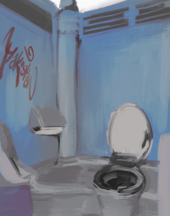 Blue interior drawing